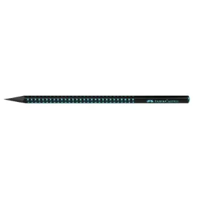 Faber Castell Sparkle Midnight Matita in Grafite B Fusto Perlato e Fondello Glitter Azzurro Conf 12 Pz.
