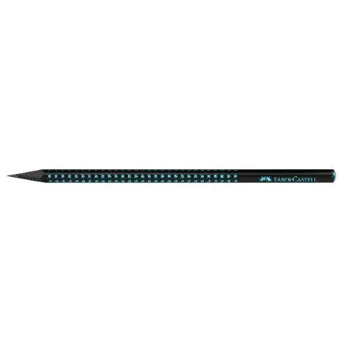 Faber Castell Sparkle Midnight Matita in Grafite B Fusto Perlato e Fondello Glitter Azzurro Conf 12 Pz.