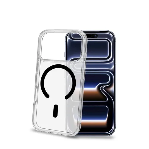 Celly Apple iPHONE 18 Pro iPHONE 17 Pro Cover in Morbido Tpu Trasparente Magsafe Anello Magnetico Nero
