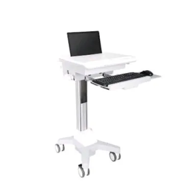 Nilox Workstation Carrello e Supporto Multimediale in Plastica Silicone e Acciaio Bianco Argento