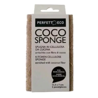Perfetto Coco Sponge Spugna da Cucina in Cellulosa e Fibra di Cocco Conf 2 Pz.
