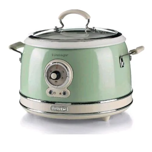 Ariete 2904 Cuociriso Elettrico 650W Vintage Capacita' 3.5 l 5 Funzioni D Cottura Rivestimento in Ceramica Antiaderente Verde