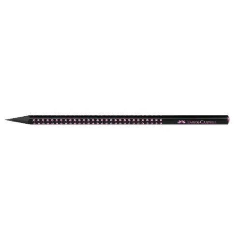 Faber Castell Sparkle Midnight Matita in Grafite B Fusto Perlato e Fondello Glitter Rosa Conf 12 Pz.