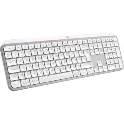 Logitech MX Keys S Tastiera Wireless Bluetooth Profilo Basso Tasti Programmabili Layout Italiano Qwerty USB-C Grigio Chiaro
