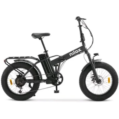 Nilox X8 Pro Bici Elettrica Pieghevole 250W Ruote da 20" x 4" Velocita' 25 KM/H Autonomia 70 KM Doppi Freni a Disco Blu