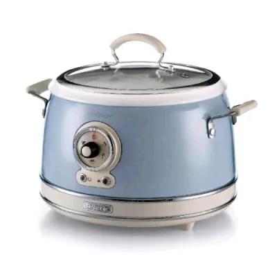 Ariete 2904/05 Cuociriso Vintage 700W Cottura a Vapore 5 Funzioni di Cottura 3.5 l Rivestimento in Ceramica Celeste