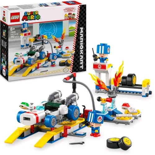 LEGO Supr Mario Kart Officina di Toad Garage da Costruire con 2 Personaggi e Accessori