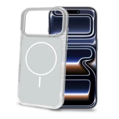 Celly Apple iPHONE 18 Pro iPHONE 17 Pro Cover Sottile Bordi Trasparenti Magsafe Argento