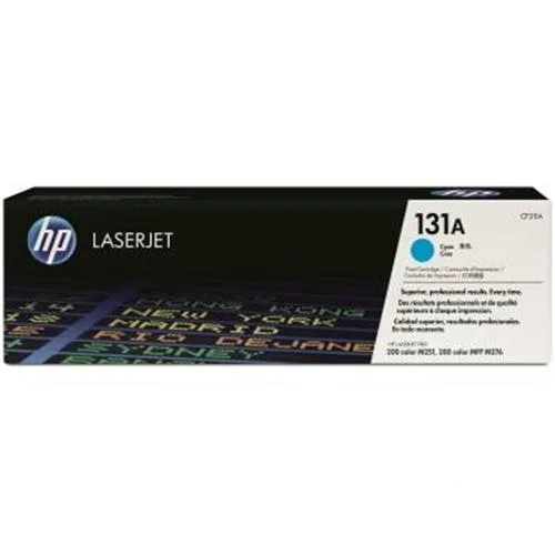 HP 131A Cartuccia Toner Ciano HP Laserjet Pro 200 Color M251 / Laserjet Pro 200 Color M251N / Laserjet Pro 200 Color M251NW / Laserjet Pro 200 Color MFP M276 / Laserjet Pro 200 Color MFP M276N / Laserjet Pro 200 Color MFP M276NW 1.800 Pagine