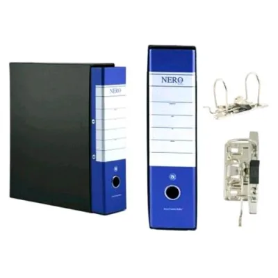 Brefiocart Nero& Registratore Formato Protocollo 285X350X80 mm Col. Blu Scuro Conf 12 Pz.