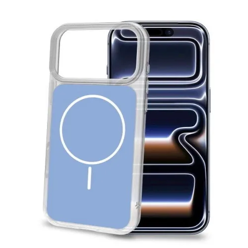 Celly Apple iPHONE 18 Pro iPHONE 17 Pro Cover Sottile Bordi Trasparenti Magsafe Azzurro