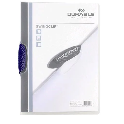 Durable Swingclip Cartellina con Clip Capacita' 30 Fogli A4 Colore Blu 1 Pz.