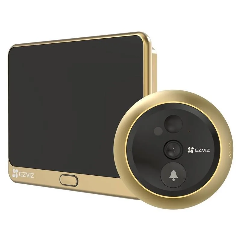 Ezviz DP2C Spioncino Digitale 1080P Video Spioncino Senza Fili con Monitor 4,3" Pollici Suoneria Campanello Integrata IP Visione Notturna Rilevamento Movimento Pir Audio Bidirezionale Grande Angolo Oro