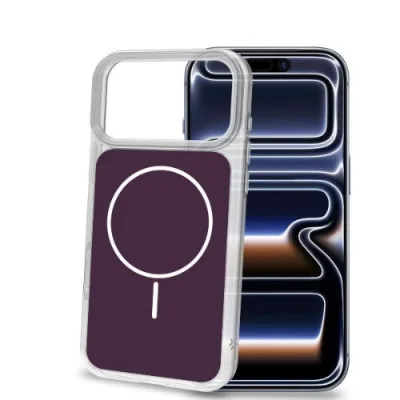 Celly Apple iPHONE 18 Pro iPHONE 17 Pro Cover Sottile Bordi Trasparenti Magsafe Borgogna