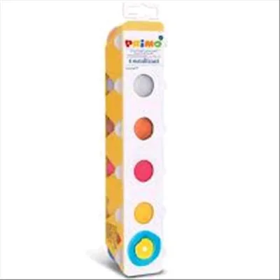 Primo Tempera in Barattoli da 25 ml Colori Assortiti Metallizzato Conf 6 Pz.