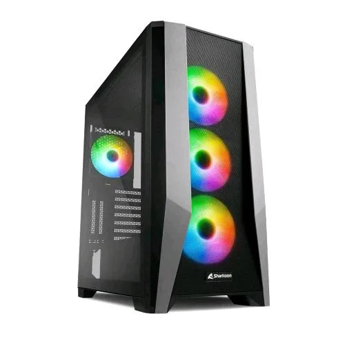 Sharkoon TG7M RGB Case Tower Mini-Itx Micro-ATX ATX Eatx Pannello Laterale in Vetro TEMPERATO2XUSB3.0 4XVENTOLE RGB 120mm Black