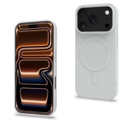 Celly Apple iPHONE 18 Pro Max / iPHONE 17 Pro Max Cover in Morbido Tpu Magsafe con Finitura Soft Touch Argento