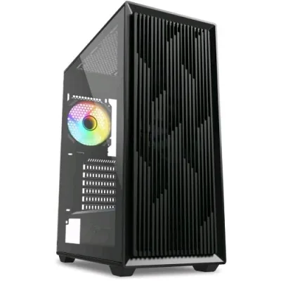 Sharkoon VK2 RGB Case ATX 2 x U3, TG, 3 x 120mm Fan 1X 120mm ARGB Fan Pannello Laterale e Superiore in Vetro Temperato Nero