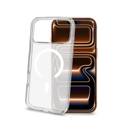 Celly Apple iPHONE 18 Pro Max iPHONE 17 Pro Max Cover in Morbido Tpu Trasparente Magsafe Anello Magnetico Bianco
