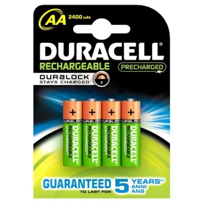 Duracell AA Precharged Batterie Ricaricabili con Duralock Pz. 4