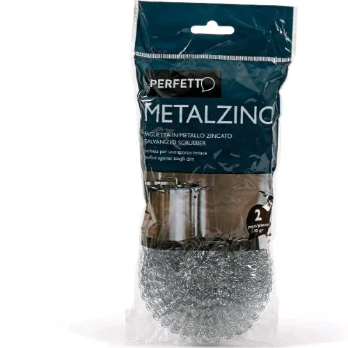 Perfetto Metalzinc Paglietta in Metallo Zingato Conf 2 Pz.