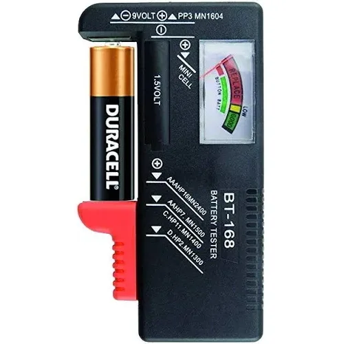 Duracell Battery Tester Controllo Carica della Pila AA-Stilo / AAA-Ministilo Utilizzabile Anche per Vedere la Carica delle Batterie Ricaricabili