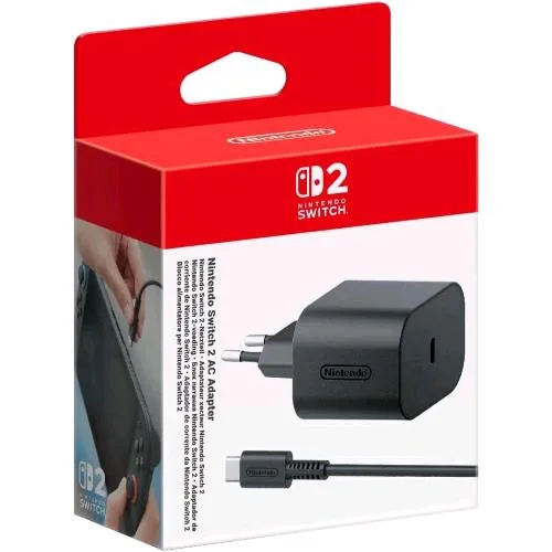 Nintendo Switch 2 AC Adapter Alimentatore Originale Nero
