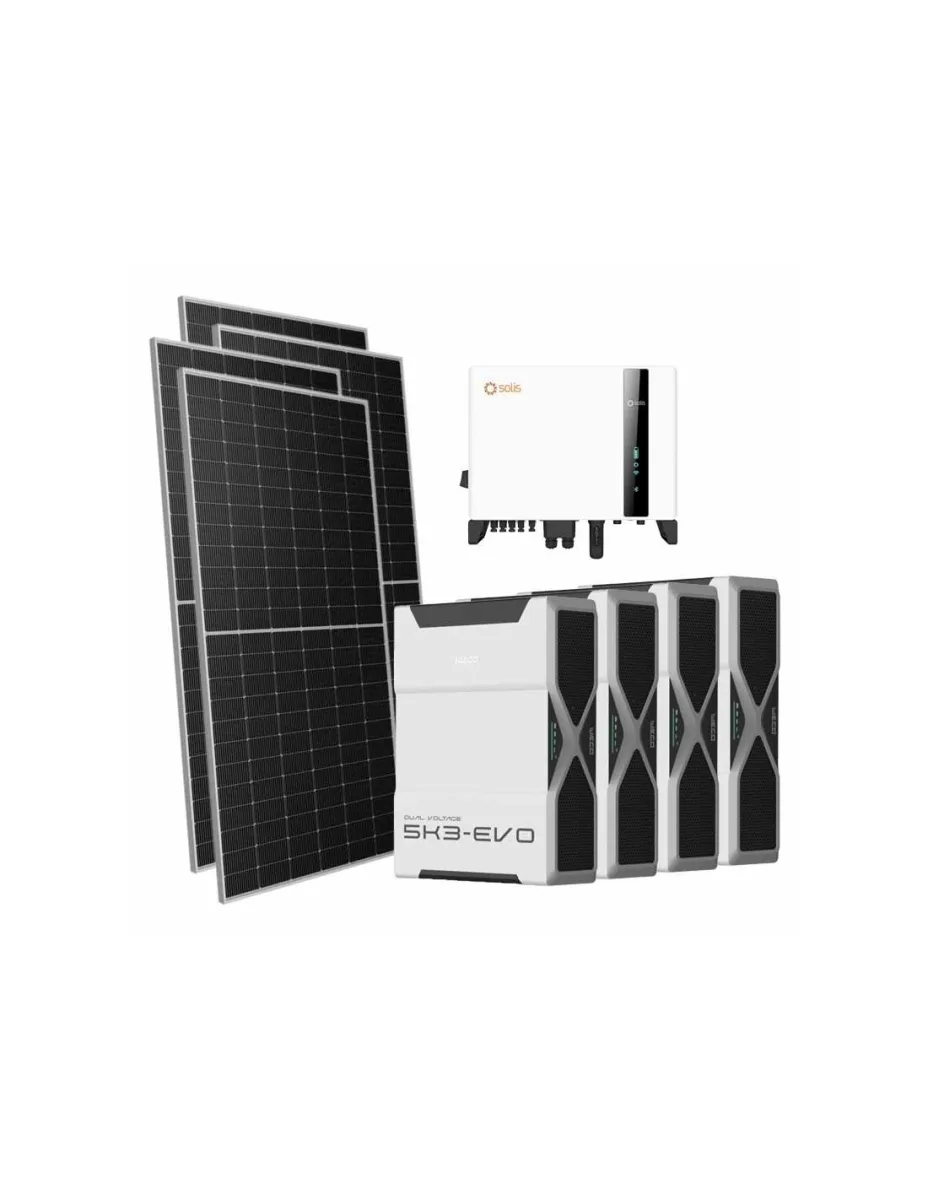 Kit fotovoltaico trifase 5950W inverter 5kW Solis batteria al litio 20.88kWh Weco EVO 5k3