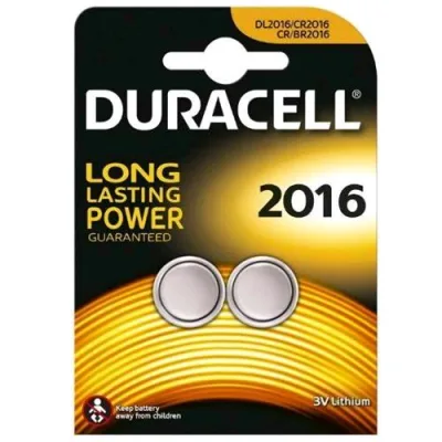 Duracell CR2016 Batteria a Bottone al Litio 3V Conf 2 Pz.