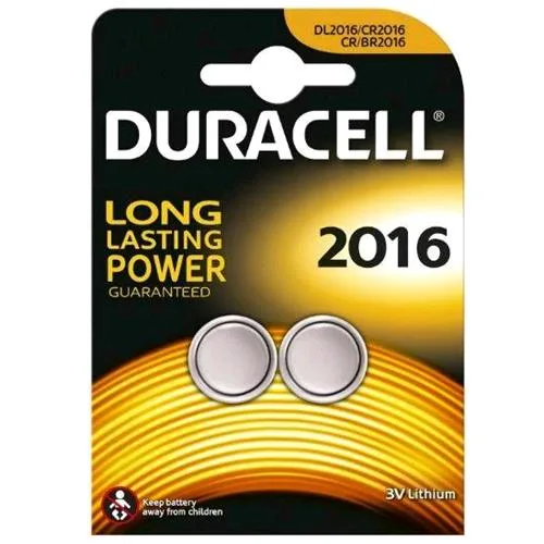 Duracell CR2016 Batteria a Bottone al Litio 3V Conf 2 Pz.