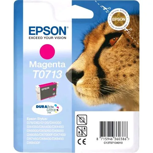 Epson T0713 Cartuccia Inkjet Magenta Stylus D120 / Stylus D78 / Stylus D92 / Stylus Office B40W / Stylus S20 / Stylus S21 5.500 Pagine