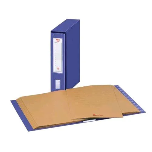 King Mec Mec 12 Classificatore in Cartone 12 Scomparti 250X345X 70 mm A4 Col. Blu