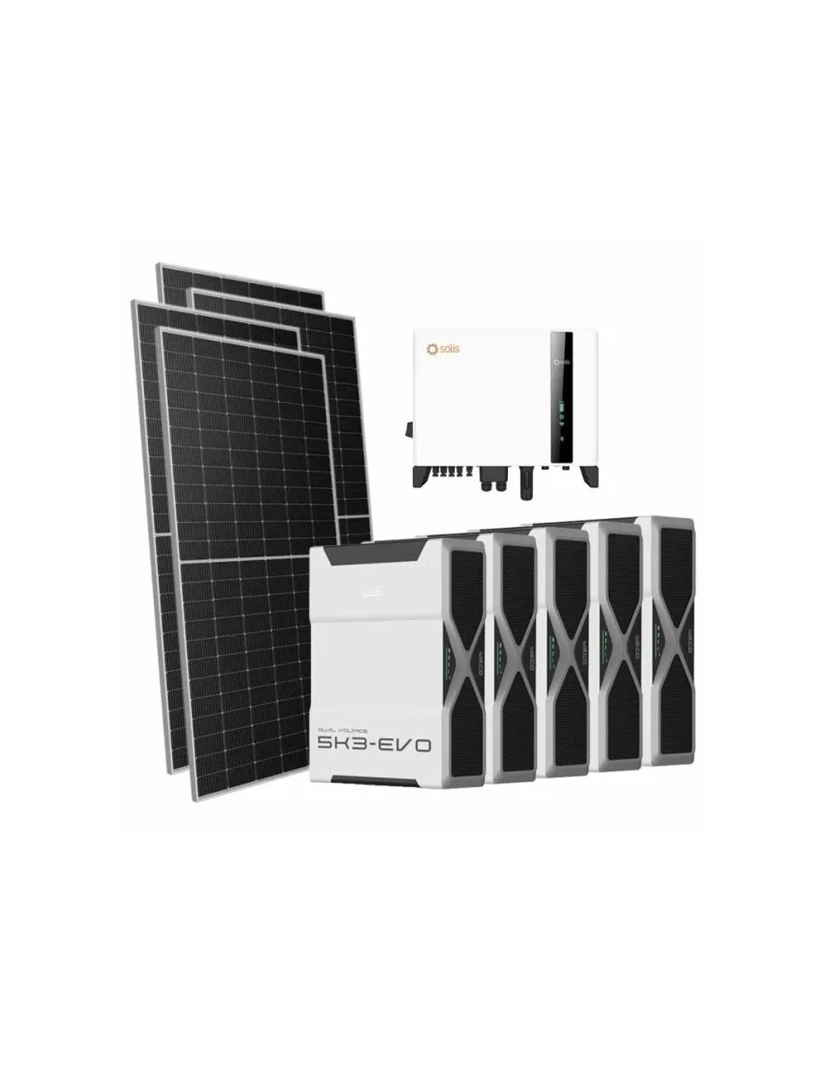 Kit fotovoltaico trifase 5950W inverter 5kW Solis batteria al litio 26.1kWh Weco EVO 5k3