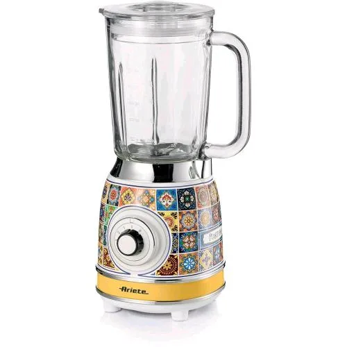 Ariete 583 Positano Edition Frullatore/Tritaghiaccio con Tazza in Vetro da 1,5 Litri 4 Lame in Acciaio Inox - 4 Velocita' + Pulse 1000 Watt
