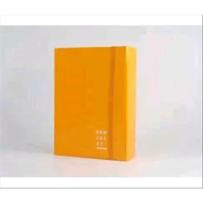 Brefiocart New Color Cartelle C/Elastico Piatto in Cartoncino Plastificato 250X350MM A4 Dorso 10cm Col. Arancio
