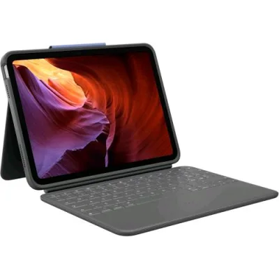 Logitech Rugged Folio Apple iPAD 10TH e A16 Custodia con Tastiera con Smart Connector e Tastiera Resistente Agli Schizzi Layout Italiano Qwerty Grigio