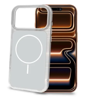 Celly Apple iPHONE 18 Pro Max iPHONE 17 Pro Max Cover Sottile Bordi Trasparenti Magsafe Argento