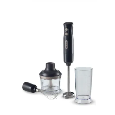 Ariete 601 Frullatore a Immersione con Tritatutto 700 W 2 Velocita' Lame in Acciaio Inox con Bicchiere ed Accessori