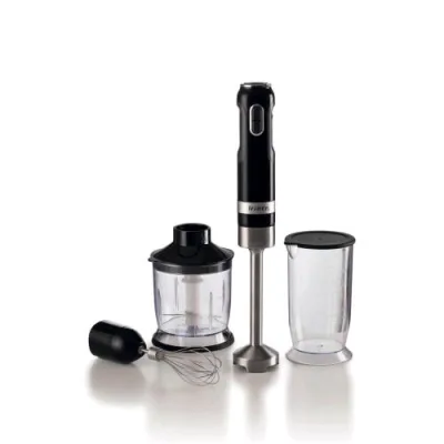 Ariete 602 Moderna Frullatore Ad Immersione con Bicchiere 700 ml 1.000 W 10 Velocita' +Turbo Tritatutto e Frusta Accessori Inclusi Nero/Silver