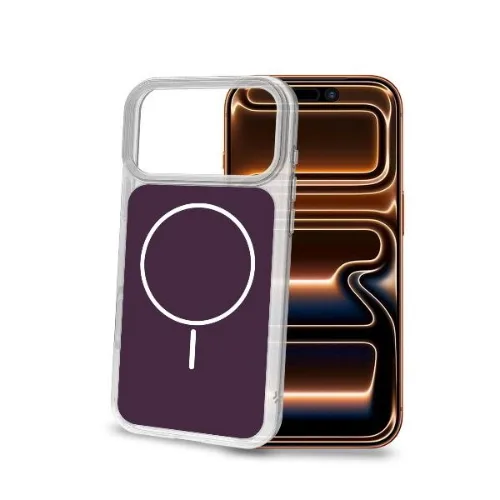 Celly Apple iPHONE 18 Pro Max iPHONE 17 Pro Max Cover Sottile Bordi Trasparenti Magsafe Borgogna