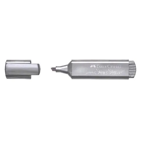 Faber Castell Texliner Evidenziatore Punta Scalpello 1/5 mm Argento Conf 10 Pz.