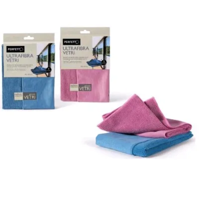 Perfetto Panno in Microfibra per Vetri 40X40 cm Colori Assortiti