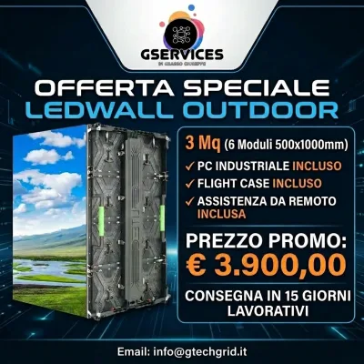 Ledwall outdoor 3mq con accesso da remoto incluso