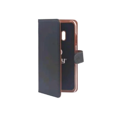 Celly Samsung Galaxy J4 2018 Custodia a Portafoglio Similpelle Flap Magnetico Nero