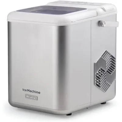 Ariete 651 Ice Machine Macchina per il Ghiaccio Formato Piccolo e Grande 9 Cubetti in 6 Minuti 12 kg in 24 Ore 170 W 1.4 l Funzione Autopulizia Acciaio