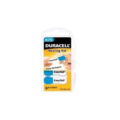 Duracell Easytab 675 Batterie al Litio per Apparecchi Acustici Blu Conf 6 Pz.