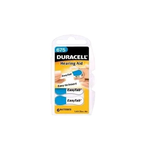 Duracell Easytab 675 Batterie al Litio per Apparecchi Acustici Blu Conf 6 Pz.
