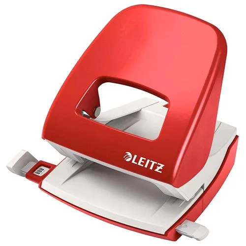 Leitz 5008 Nexxt Perforatore 2 Fori in Metallo Capacita' Foratura 30 Fogli Fori 5.5 mm Col. Rosso