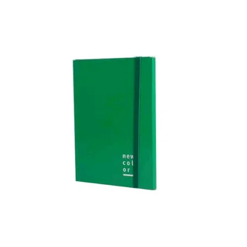 Brefiocart New Color Cartelle C/Elastico Piatto in Cartoncino Plastificato 250X350MM A4 Dorso 2cm Verde