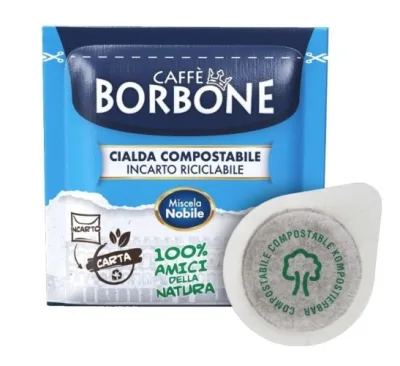 Borbone Caffe' in Cialde Compostabili da 44 mm Miscela Nobile Blu Conf 120 Pz.